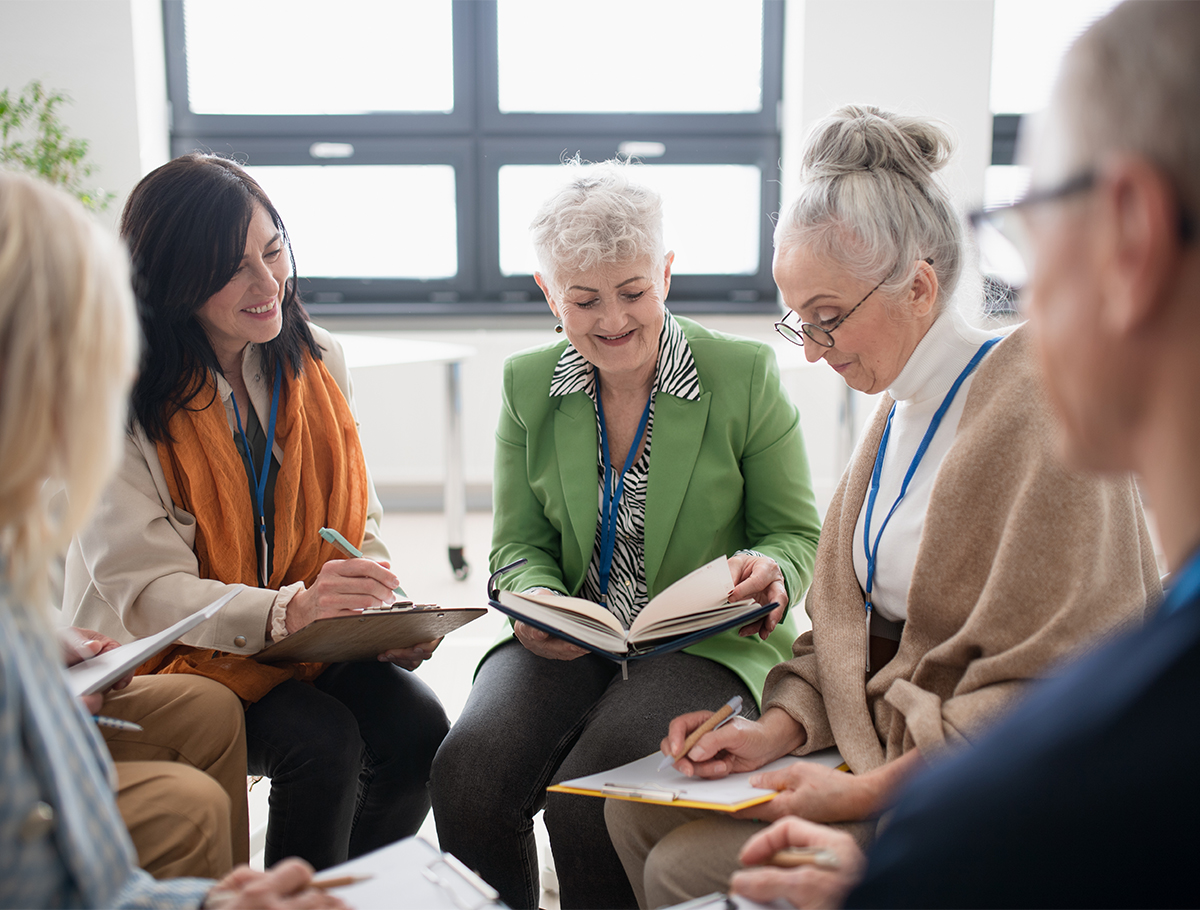 NonProfit group meeting informally in chairs